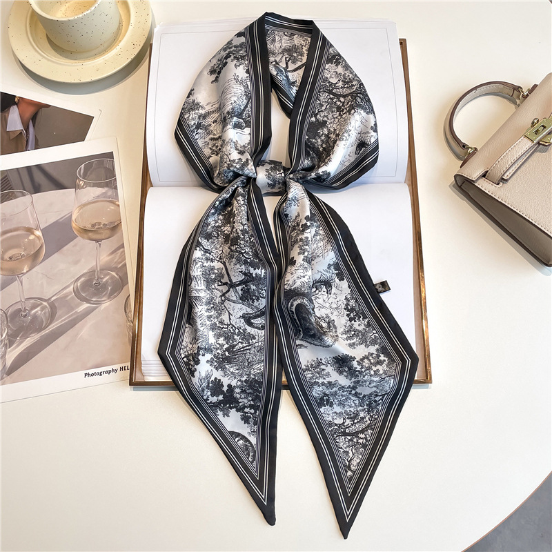 Scarf Silk Neck - Luxury Long Neckerchief Skinny Hair Bands