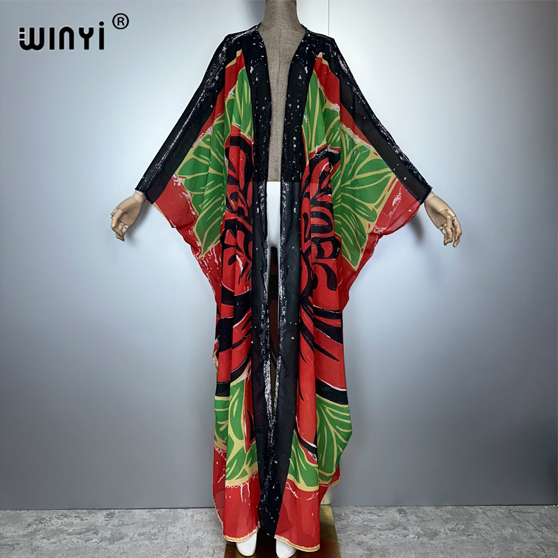 Young Women'S Formal Wear - WINYI Africa retro print Kimonos loose