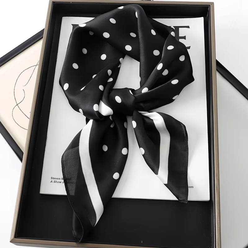 Scarf Silk Neck - Luxury Lady Hair Dot Scarf Female