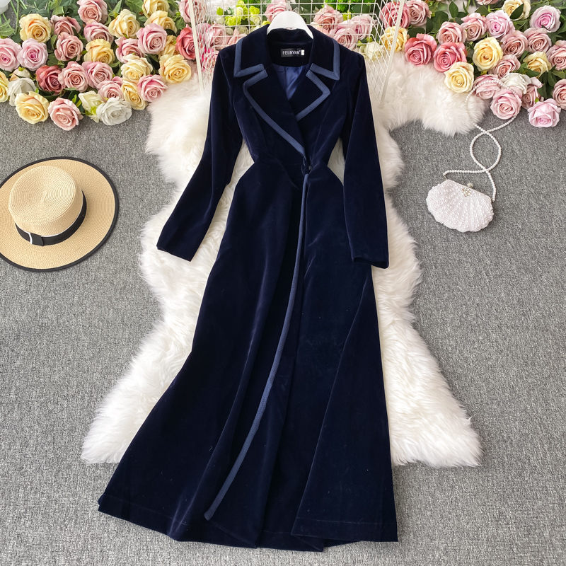 Mùa Thu Và Mùa Đông Nhung Đen  - đánh giá và giá Trench Coat Formal