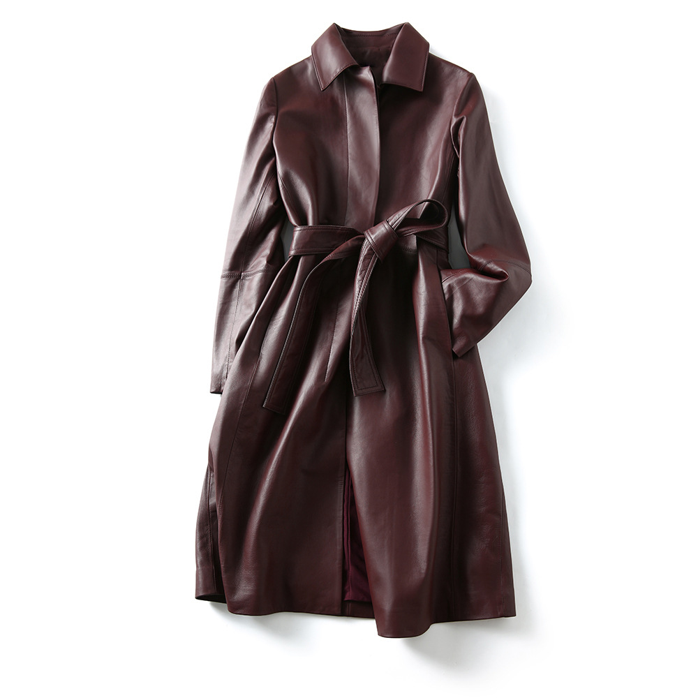 Women's Large Size Leather Coa - đánh giá và giá Trench Coat Formal