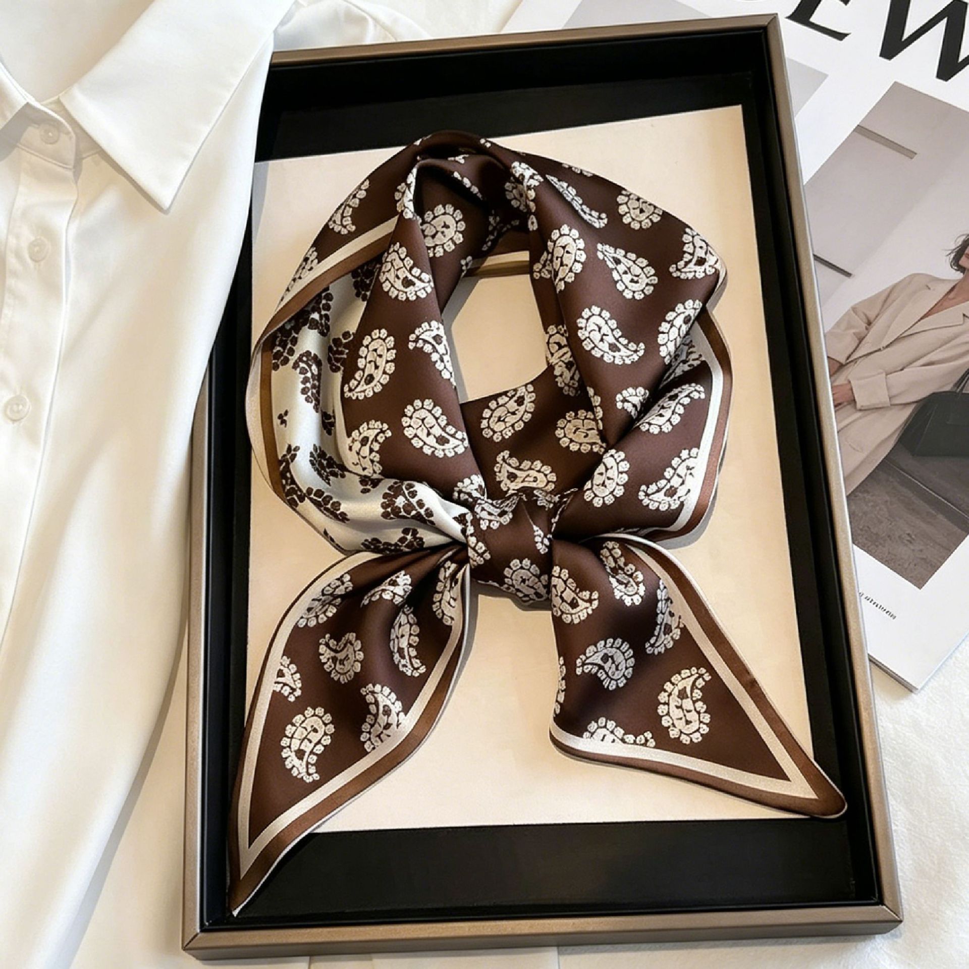 Luxury Long Neckerchief Skinny - đánh giá và giá Scarf Silk Neck