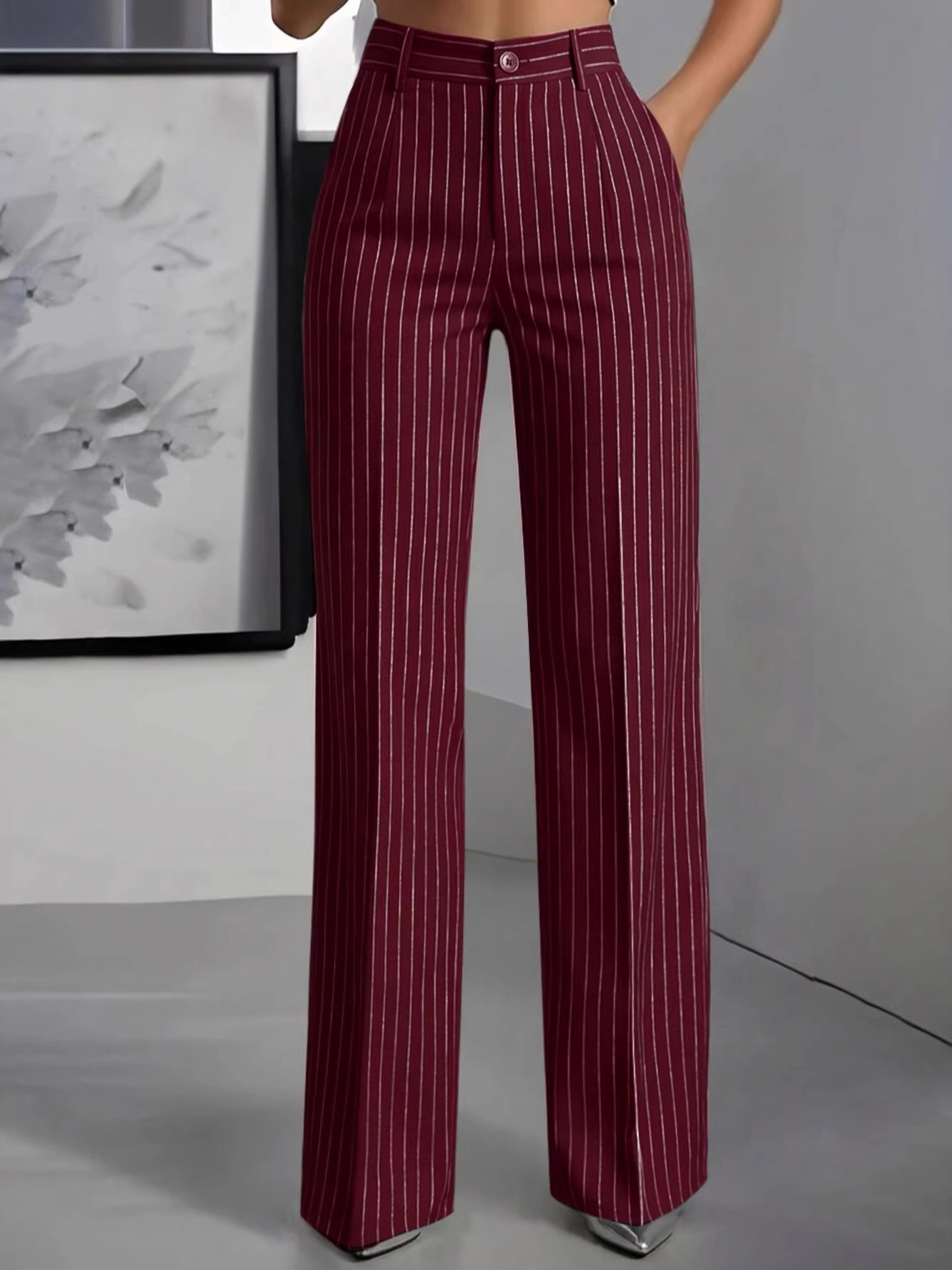 Elegant High Waist Straight Le - đánh giá và giá Women'S Formal Wear Pants