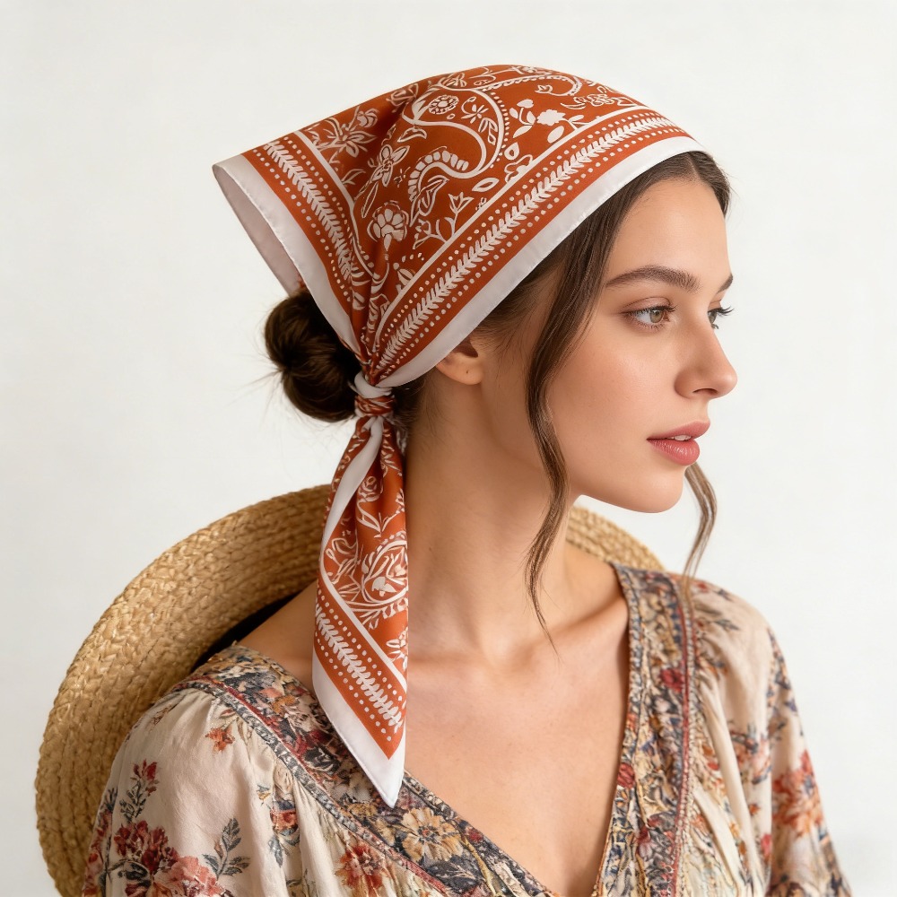 1Pc cashew print fashion silk  - đánh giá và giá Scarf Silk Neck