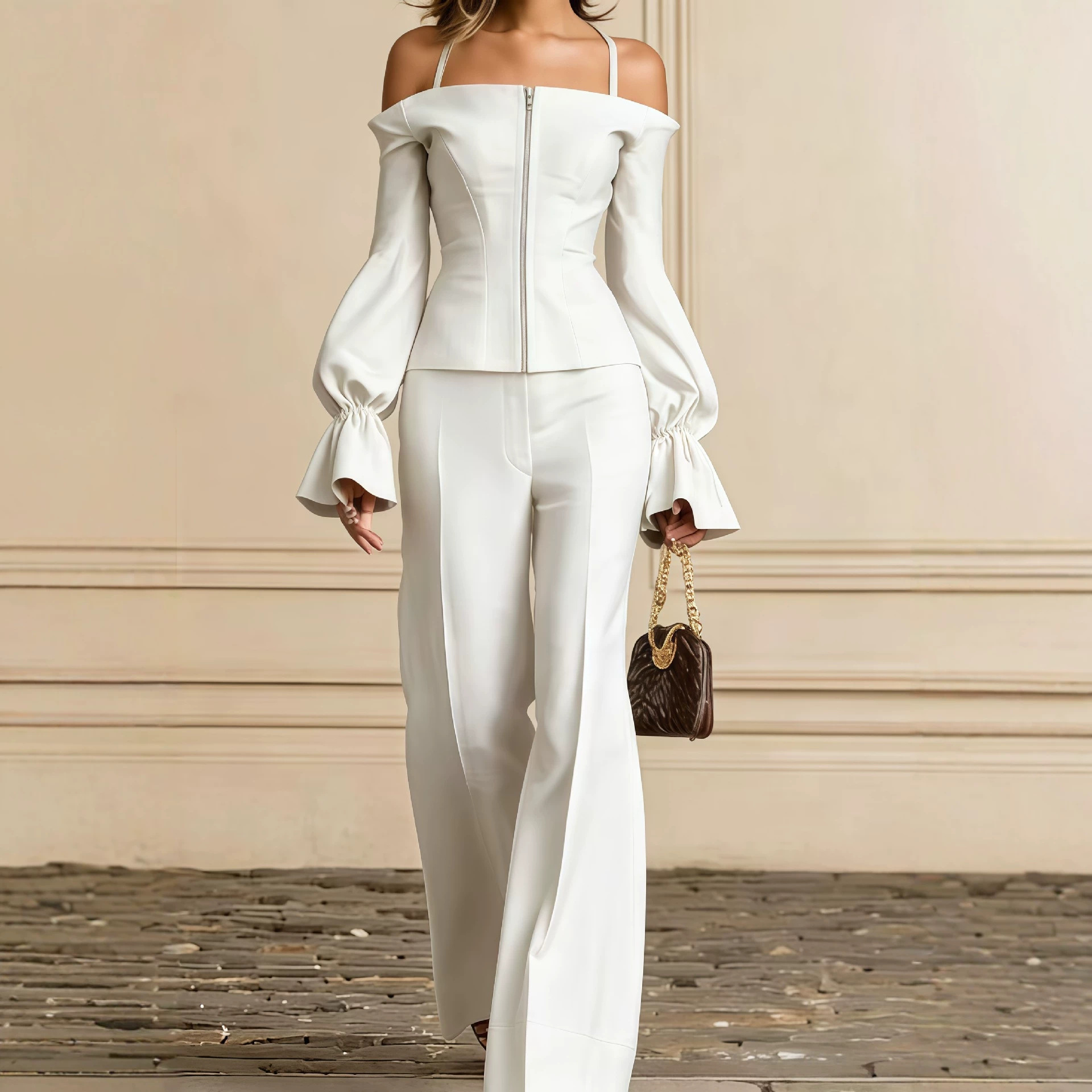 2 Piece Pants Set Women Solid  - đánh giá và giá Women'S Formal Wear Pants