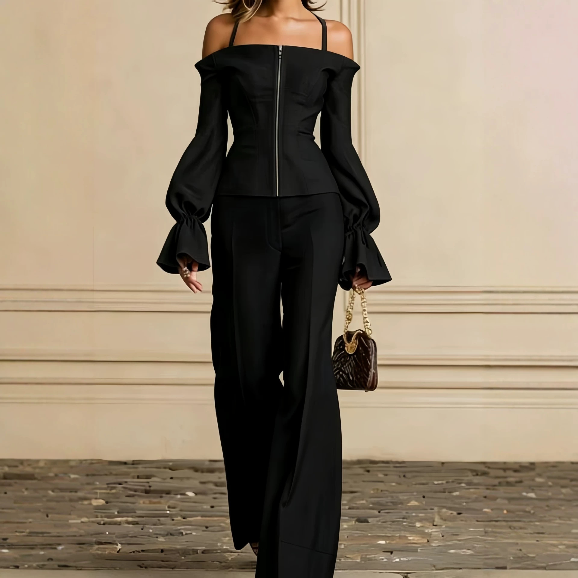 2 Piece Pants Set Women Solid  - đánh giá và giá Women'S Formal Wear Pants