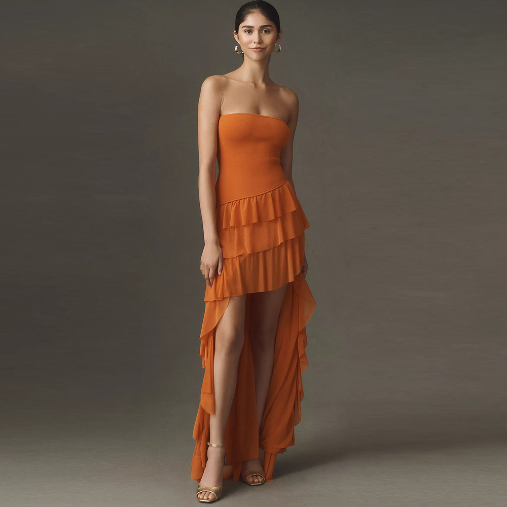 Evening Dresses Tiered Ruffle  - đánh giá và giá Women'S Formal Evening Wear Tops