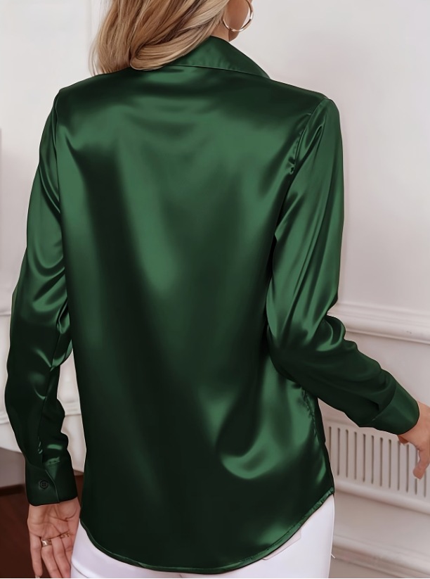 Women Satin Lapel Collar Blous - đánh giá và giá Women Formal Wear Shirts